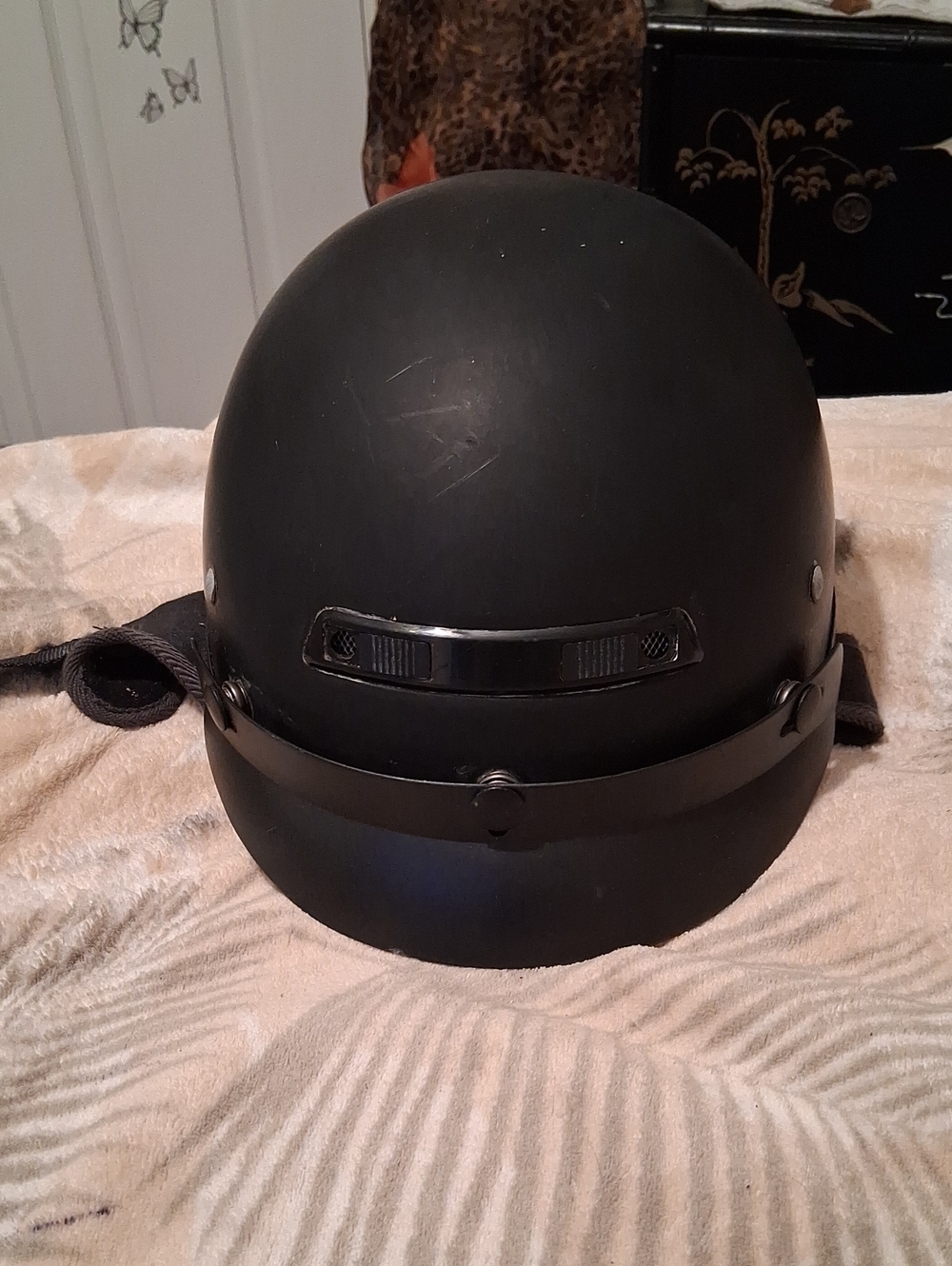 VEGA matte Black Half Helmet.